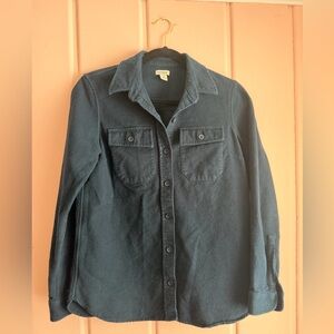 L.L. Bean 100% women’s Heritage Flannel Dark Blue Button Down Shirt szXS